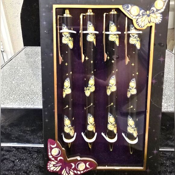 James Burke Set Of 4 Butterfly Design Pen Set - Picture 3 of 4